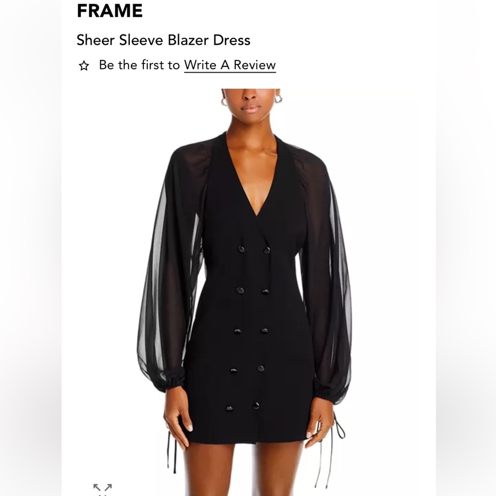 NWT Frame Black Sheer Sleeve Blazer Dress